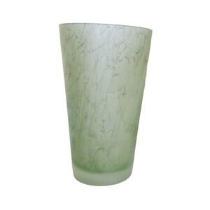 Vintage 10" Studio Nova Crackled Green Art Straight Vases Made in Poland